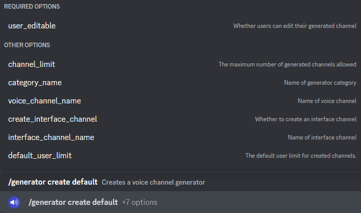 Creating a default generator