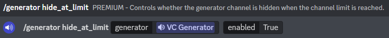 Setting the generator hide at limit