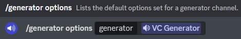 Viewing generator options