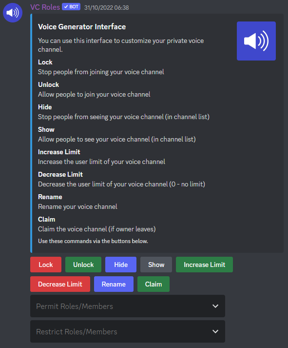 Discord bot to make Voice Channel members list